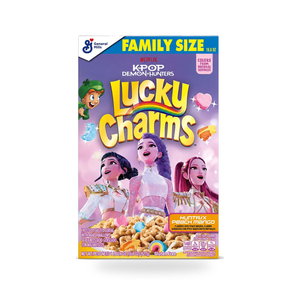 Lucky Charms K-Pop Demon Hunters Huntrix Peach Mango Family Size - 18.6oz