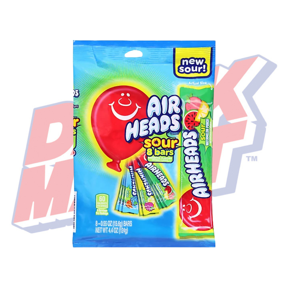 Airheads Sour 8 Bars Assorted Flavours - 4.4oz