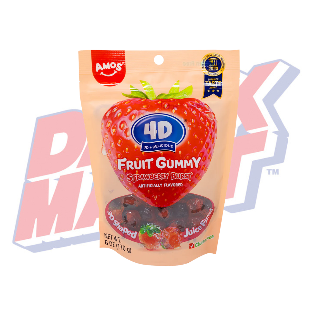Amos 4D Fruit Gummy Strawberry Burst - 6oz
