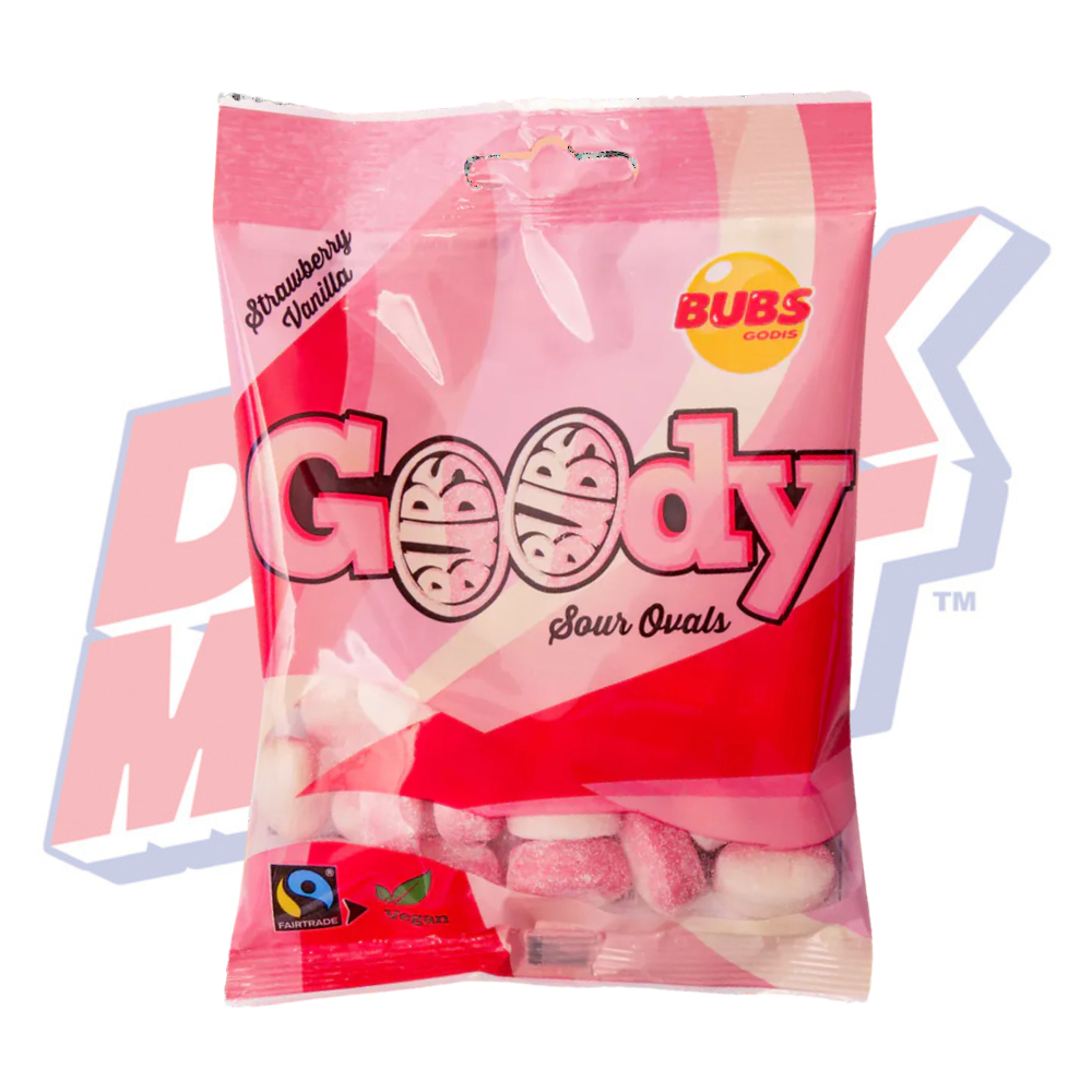 BUBS Godis Sour Strawberry Vanilla Goody Ovals (Sweden) - 90g