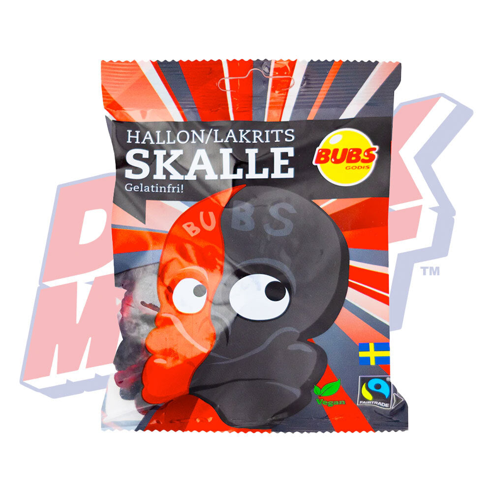 Bubs Godis Raspberry Liquorice Skull Candy (Sweden) - 90g