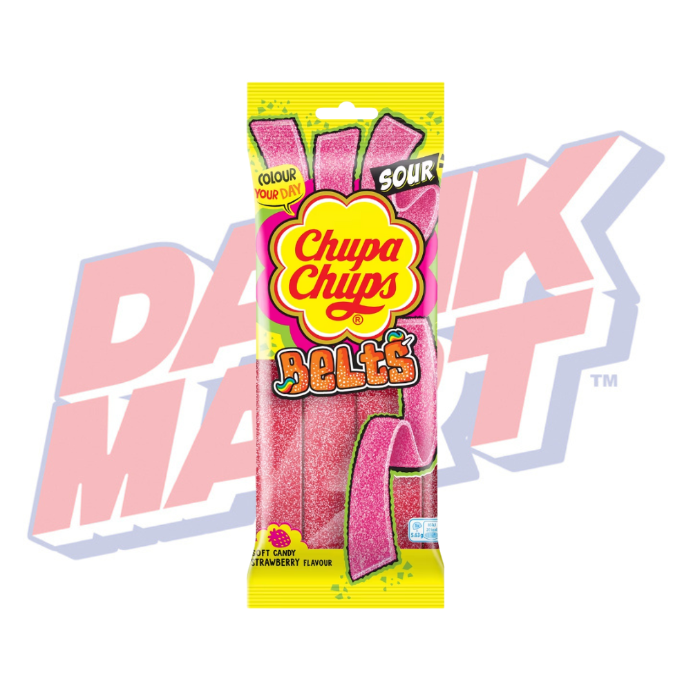 Chupa Chups Sour Belts Strawberry (UK) - 90g