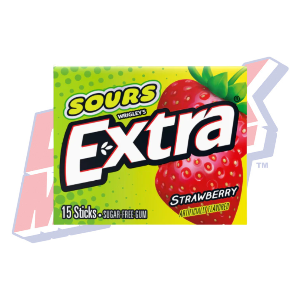Extra Sour Strawberry Gum - 15pk