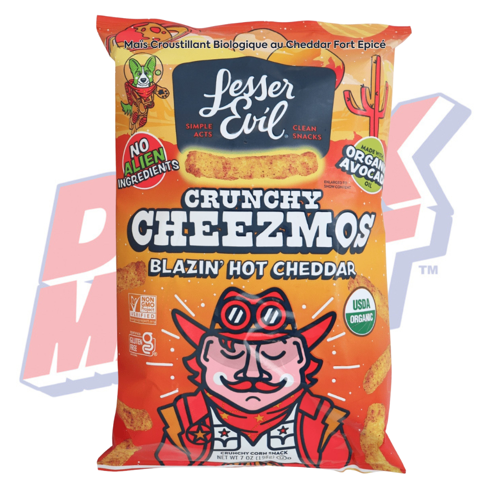Lesser Evil Crunchy Cheezmos Blazin' Hot Cheddar - 7oz