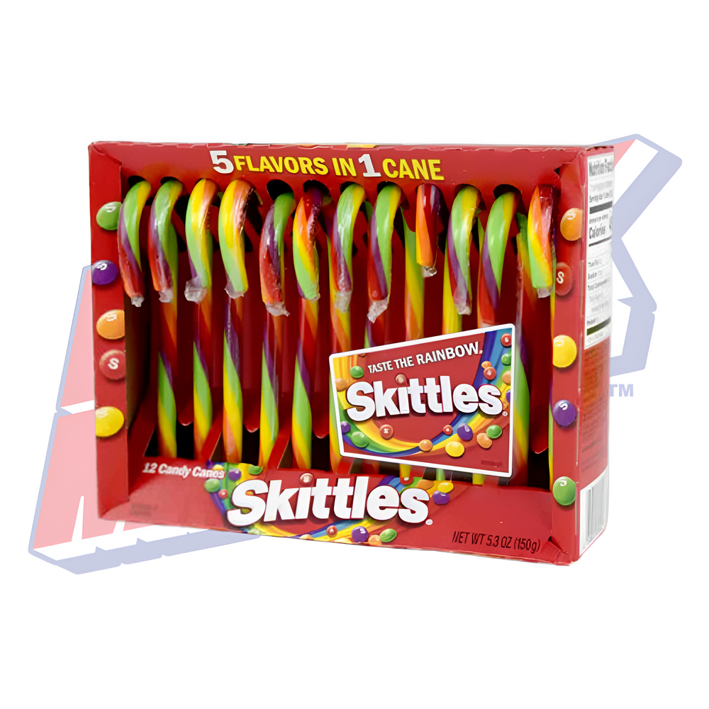 Skittles Candy Canes Pack of 12 - 5.3oz