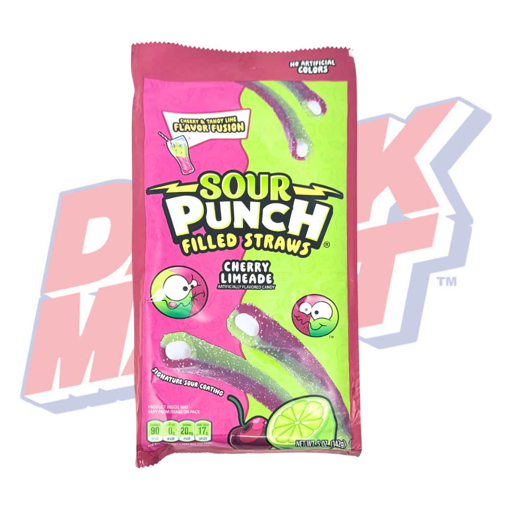 Sour Punch Filled Straws Cherry Lime - 5oz