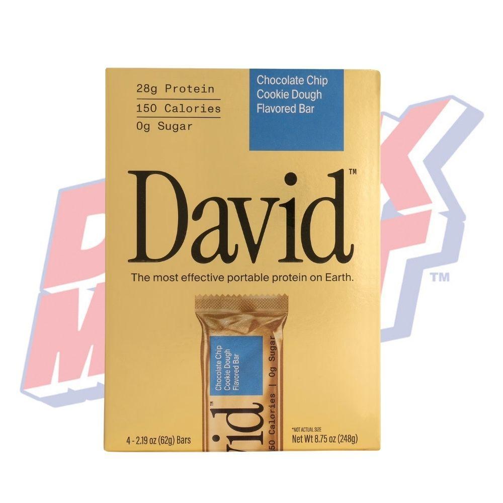 David Protein Bars Chocolate Chip Cookie Dough 4pk - 8.75oz